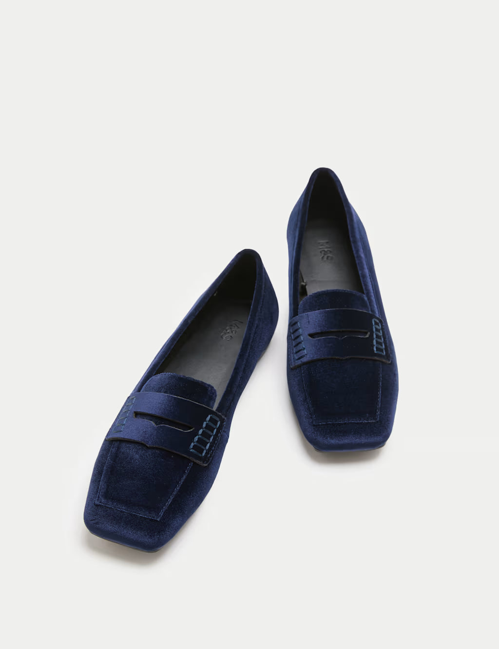 Velvet Flat Square Toe Loafers
